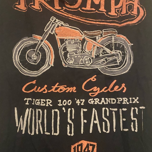 Custom Lucky Brand Triumph Tank Vintage inspired paper thin custom cut & sewn XS - Picture 4 of 5